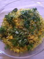 Poha with capsicum and corn